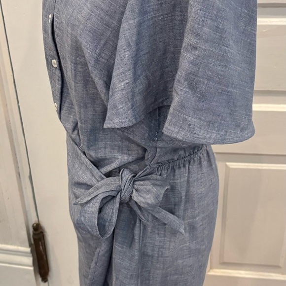 FRNCH Paris Linen Blend Denim Wrap Tie Waist Dress Size Sm rn 159143 - Picture 5 of 9
